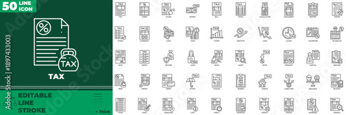 Tax Line Editable Icons set