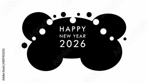 Happy New Year 2026 celebration with modern abstract design