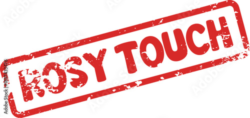 Warm red ROSY TOUCH grunge textured stamp for delicate personal influence or gentle sensory experiences