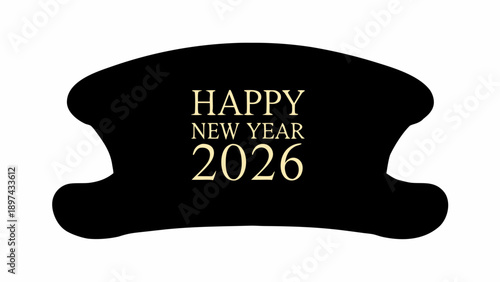 Happy New Year 2026 celebration with elegant gold text on black