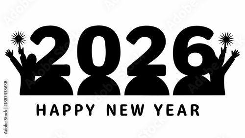 Happy New Year celebration with joyful people welcoming 2026