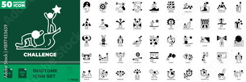 Challenge Duotone Editable Icons set