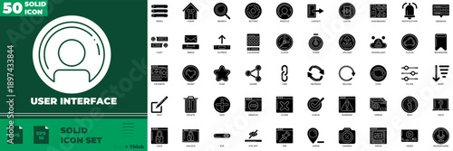 User Interface Solid Editable Icons set