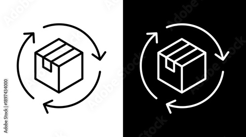 Product Lifecycle White Icon Set Design