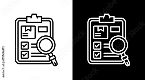 Quality Control White Icon Set Design