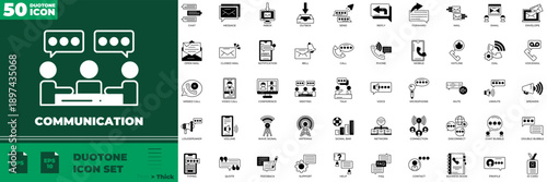 Communication Duotone Editable Icons set