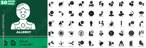 Allergy Solid Editable Icons set