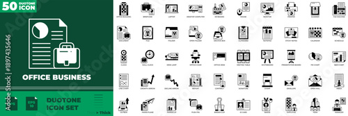 Office Business Duotone Editable Icons set