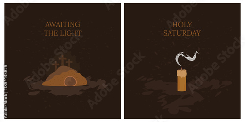 Holy Saturday Symbols Set