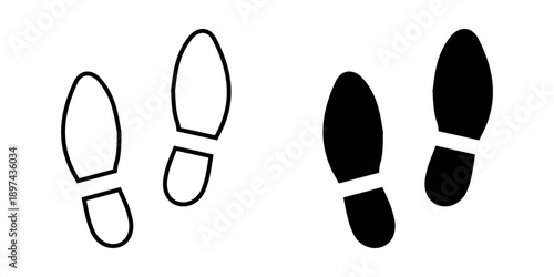 Foot icon, footprint sign, shoe print