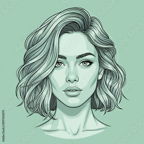 Beautiful woman with short wavy hair.