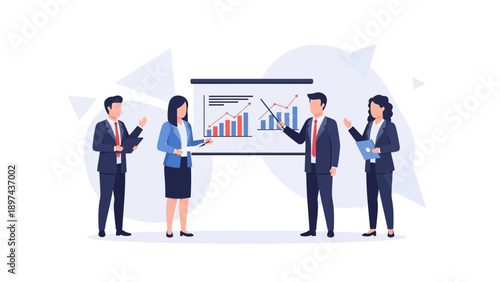Business Team Presenting Financial Growth Chart in Meeting