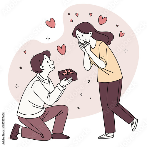 Chocolate box surprise proposal-with couple react (1)