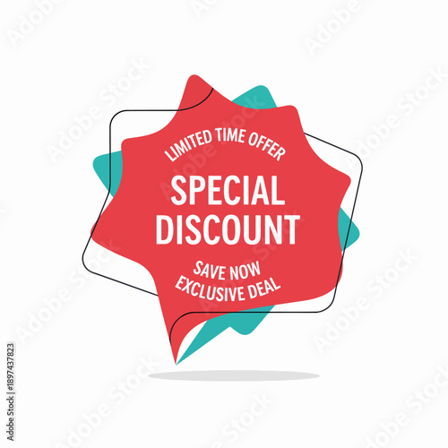 Vector Modern Sticker Illustration. Isolated Background Vector. sale label with discount. eps