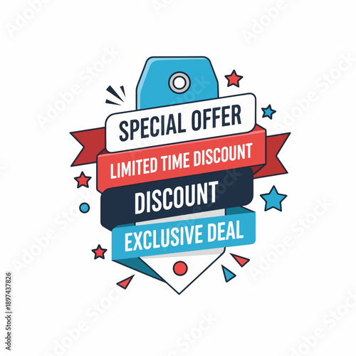 Sale and special price sticker and button for promotion tag.