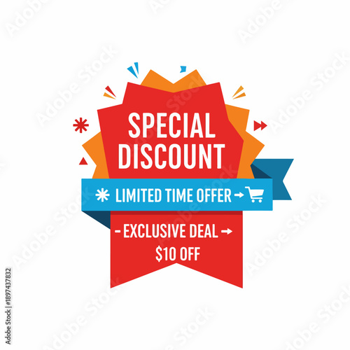 Sale and special price sticker and button for promotion tag.