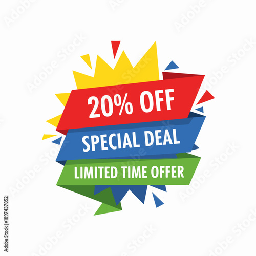 Red sale starburst sticker - stared oval label and badge with best offer and discount sign. 