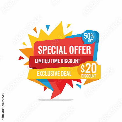 Sale promotion offer special discount graphic vector