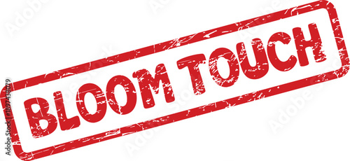 Bloom Touch Red Rubber Stamp Impression for Personal Connection or Sensory Experience