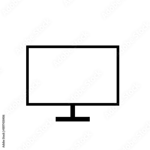 Minimal LCD Monitor Screen Vector Illustration