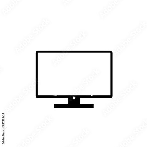 Flat LCD Computer Monitor Vector Illustration