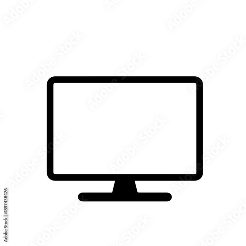 Sleek LCD Computer Monitor Vector Illustration