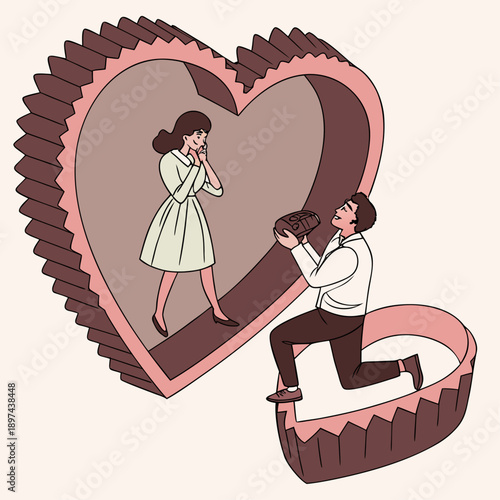 Luxury valentine proposal scene featuring premium