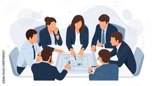 Team Collaboration Business Meeting Planning Strategy Discussion