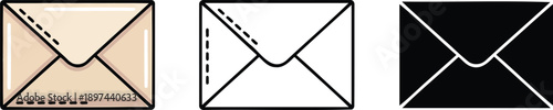 Envelope silhouette & Outline and illustration set isolated on transparent background