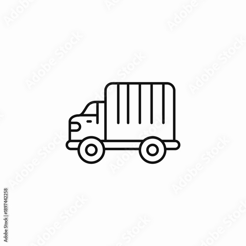delivery freight truck icon sign vector