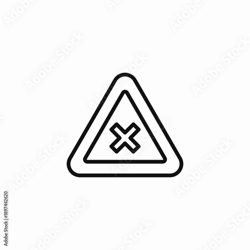 error cross triangle icon sign vector