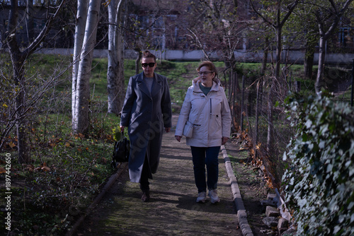 mother and daughter on a walk