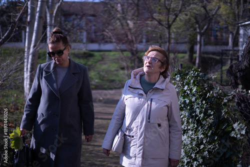 mother and daughter on a walk