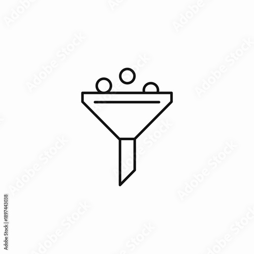 funnel filter process icon sign vector