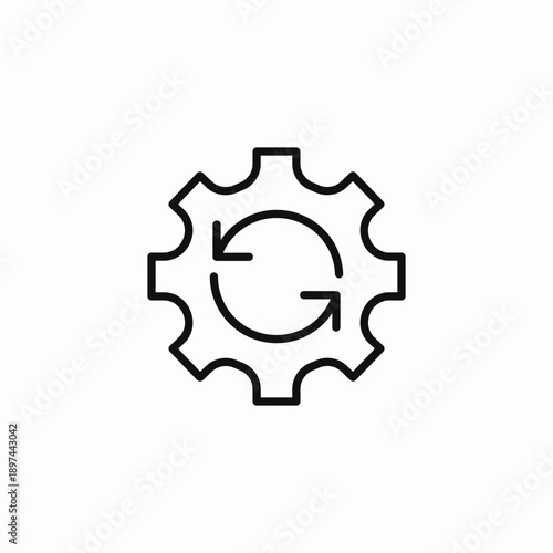 gear settings refresh icon sign vector