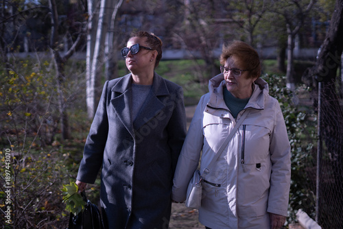 mother and daughter on a walk