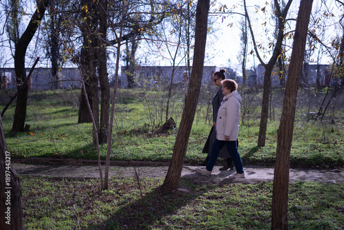 mother and daughter on a walk
