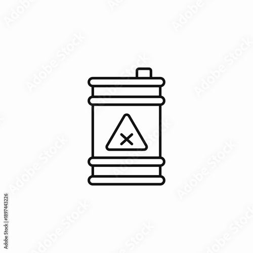 hazardous material barrel icon sign vector
