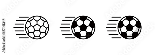 Soccer ball icon, Soccer ball flying