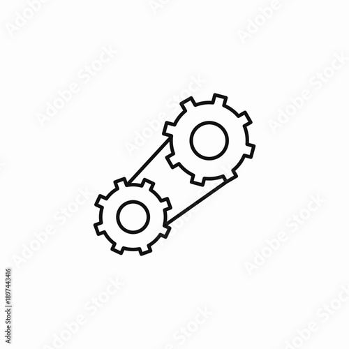 interconnected gear mechanism icon sign vector