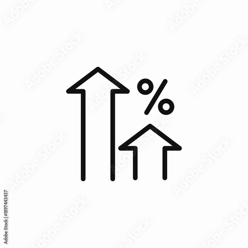 interest rate hike icon sign vector