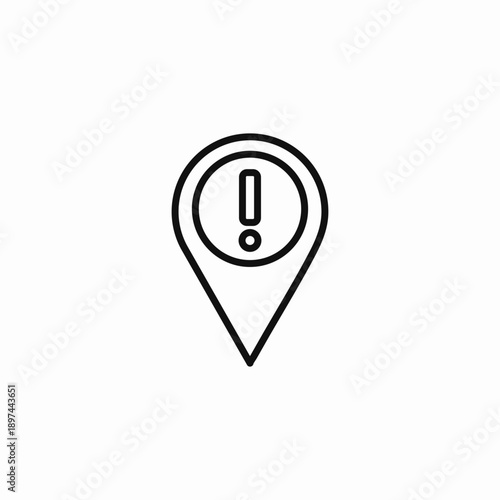 map pin warning icon sign vector