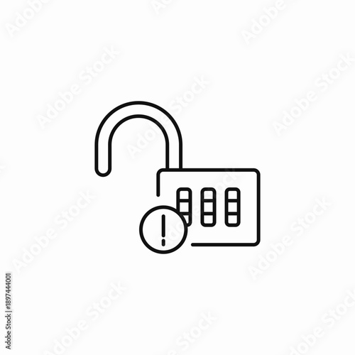open unlocked code icon sign vector