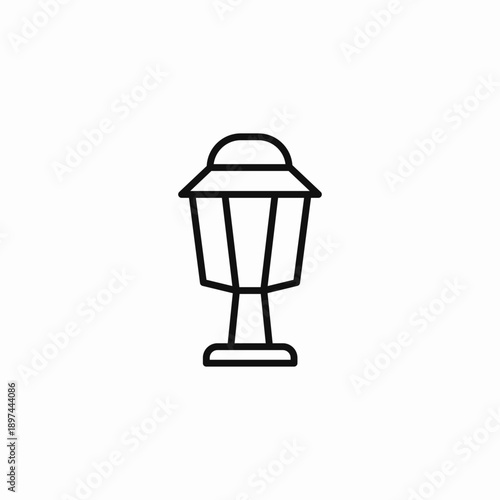 outdoor post lantern icon sign vector