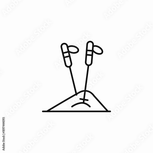 outdoor trekking poles icon sign vector