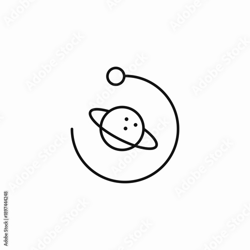 planet moon orbit icon sign vector