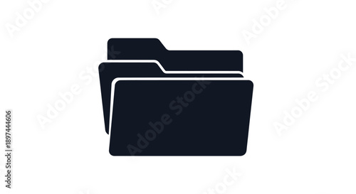 Stack of three dark folders displayed on a white background