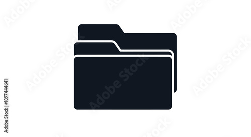 Simple black icon depicting three stacked folders