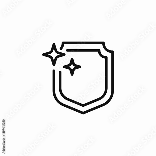 sparkling protection shield icon sign vector