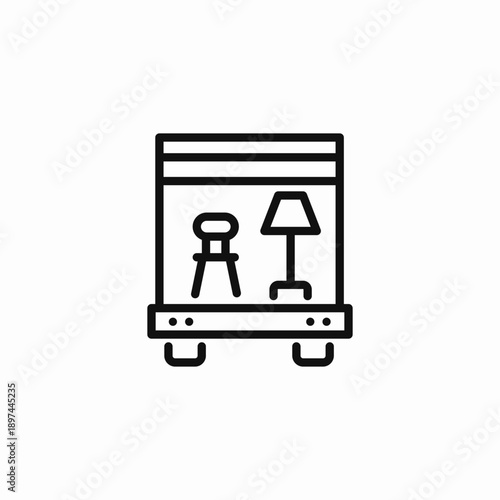 storage unit furniture icon sign vector